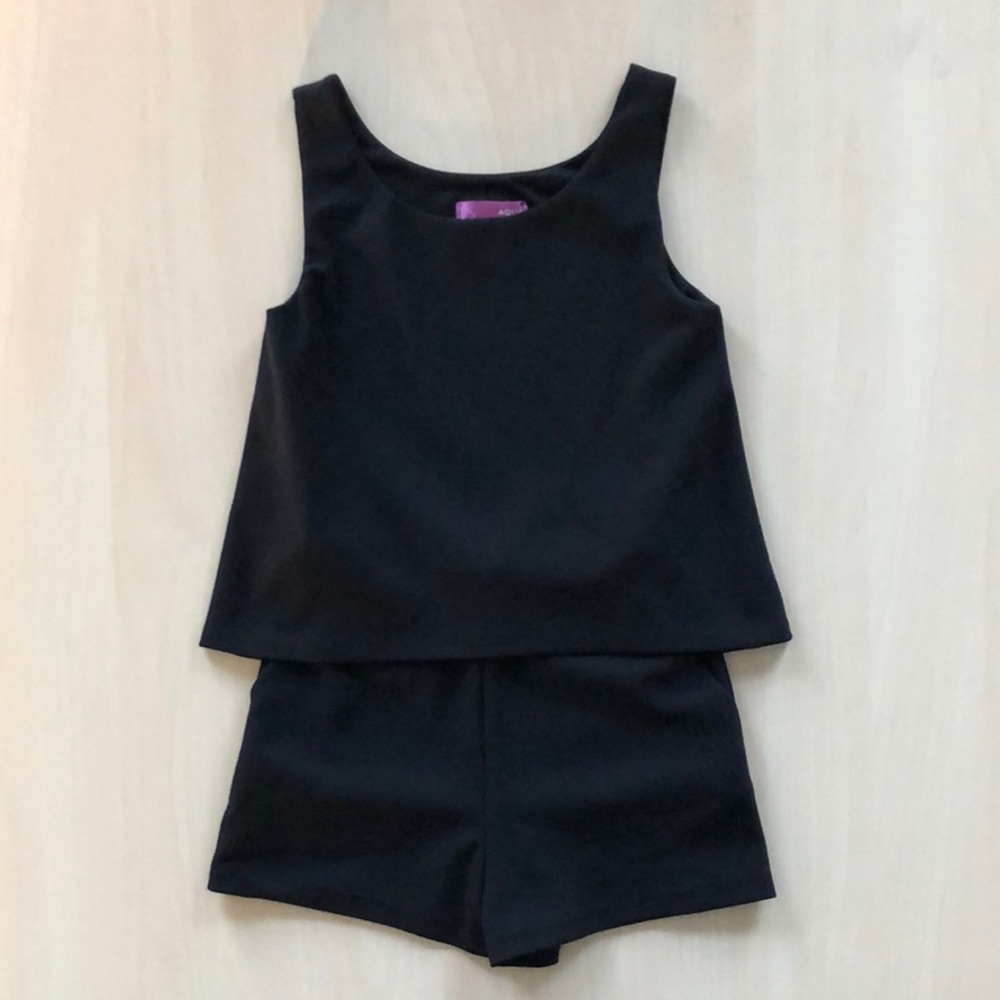 Aqua Girls Black Romper Shorts Size S